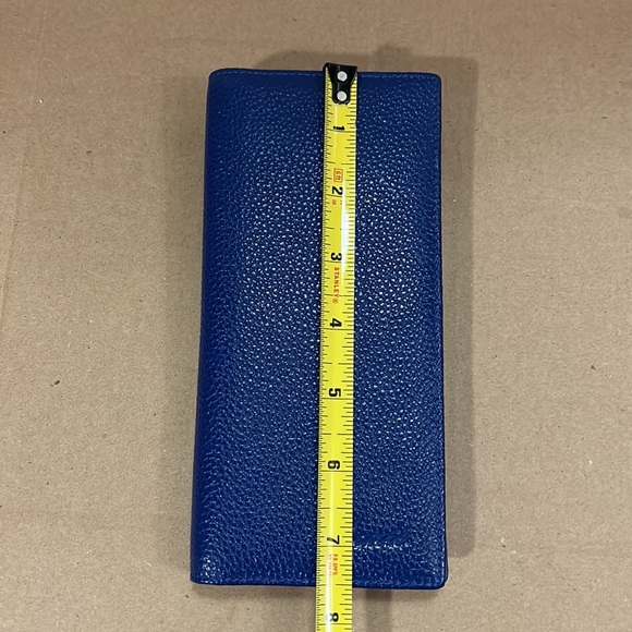 DANTE RFID Ladies Pebbled Leather Wallet Clutch -Blue- like new - Picture 11 of 12